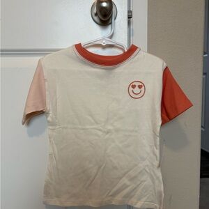 Kids' Cream and pink Smiley Face T-Shirt